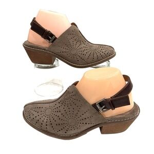 Euro Soft Sofft Sling Back Mule Clog Heel Shoe Women US 8 M EU 39 Faux Leather